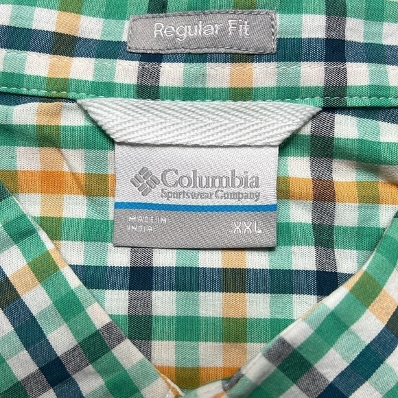 COLUMBIA Men's Rapid Rivers Il Short Sleeve Shirt Green/Blue/Orange Size XXL - Picture 3 of 13